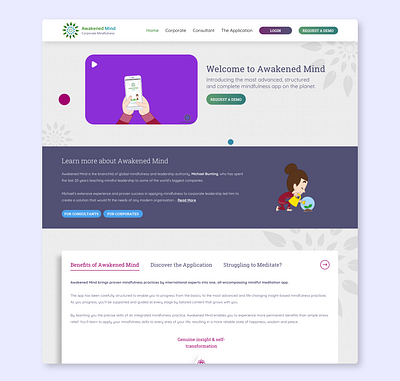 Meditation app design flat illustration illustrator minimal ui ux web