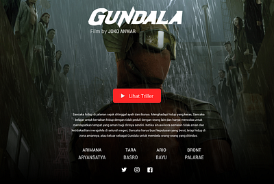 Gundala Landing Page landing page ui uiux ux