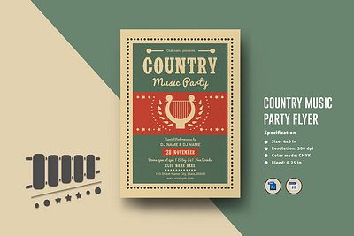 Multipurpose Music Party Invitation Template barbecue barbecue party editable ms word music party night party party flyer photoshop template poster printable