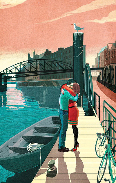 Alex Green alex green book cover character city couple digital folioart illustration publishing romance