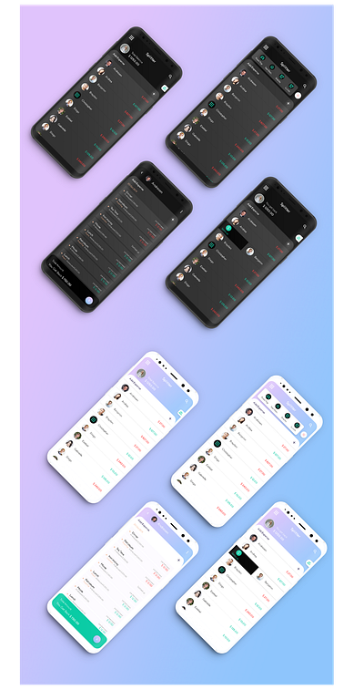Split Bills android bill billing dark mode data gradiant ios mobile app splash screen split bill table trend design