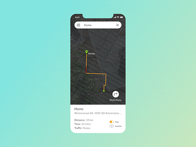 DailyUI Challenge | Location Tracker | 020 address car dailyui google location location tracker map navigation satellite