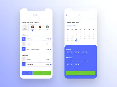 Beauty salon - online booking service app booking calendar clean design interface mobile mobile app mobile ui salon ui ui design uiux user experience user interface