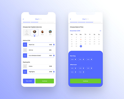 Beauty salon - online booking service app booking calendar clean design interface mobile mobile app mobile ui salon ui ui design uiux user experience user interface