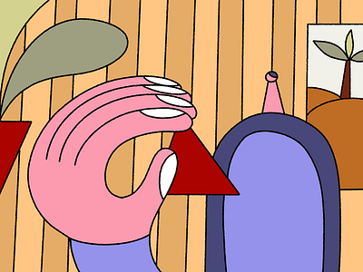 Man holding a red triangle holding illustration man plant red triangle