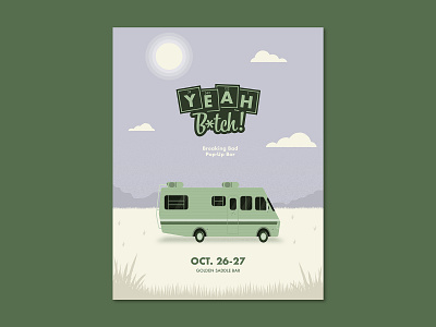 Breaking Bad Pop-Up Bar poster bar beer branding design flat icon illustration illustrator poster print typography vector