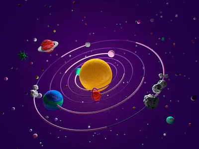 Space 3d cgi character design illustration planets space universe