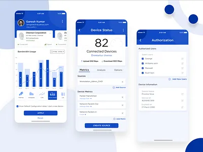 Network Wifi and LAN Connectivity Mobile Application admin dashboard admin design analytics connected crm dashboard data visualization device gadgets graph iiot interaction iot mobile admin network report responsive design security uiux wifi