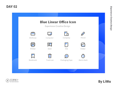 Blue Linera Office Icon badge black blue characters icon illustration liner icon liner icon office office design office icom office icom traffic ui