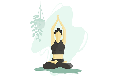 Yoga 1 flat illustration ui vector yoga yoga mat yoga pose