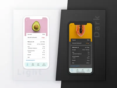 Light Mode/Dark Mode app dashboad design food fridge healthy kitchen smart home smarthome smartphone ui ui ux ux
