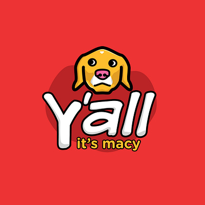 y'all it's macy branding design dog dog illustration dog logo illustration logo macy minimal pet vector yellow lab