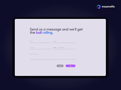 Masstraffic animation contact form contact us design illustration ui ux web website