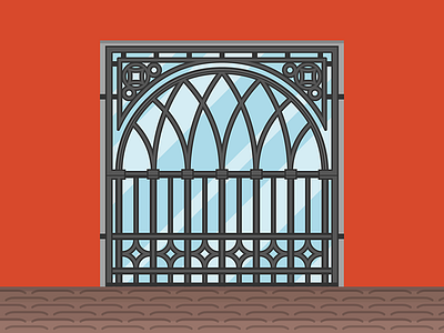 Gothic lattice architecture illustration vector