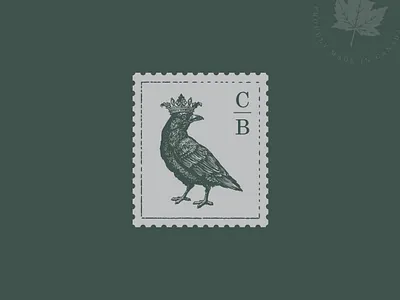 Crown and Birch bird bird logo brand branding canada canadian crown logo stamp