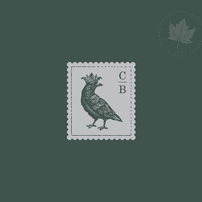 Crown and Birch bird bird logo brand branding canada canadian crown logo stamp