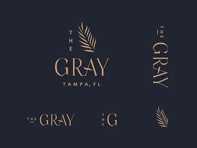 TheGray Logo branding fancy florida gray high end logo palm palm leaf tampa type