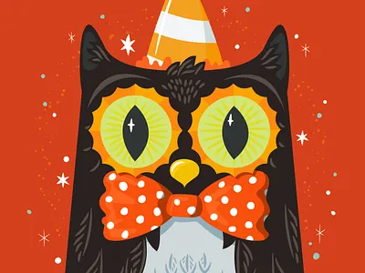 Owlet halloween illustration owl paula hanna poppyseed vector