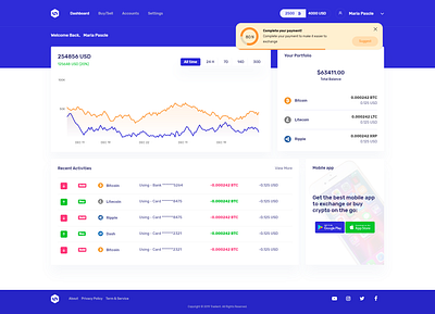 Tradient - Cryptocurrency Exchange Dashboard admin bitcoin bitcoins bootstrap cryptocurrency dashboard digital currency exchange quixlab themeforest trade