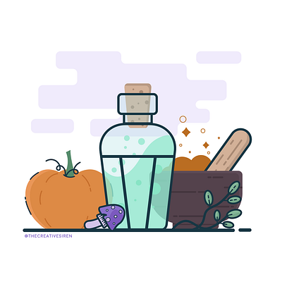 October Potions adobe illustrator alchemy concoction flatdesign potions pumpkin vector art