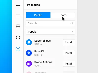 Framer X46: Packages Panel design framer packages prototype