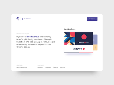 Personal Page app branding clean concept design georgia grid interface landing layout logo minimal monogram portfolio symbol tsverava ui uiux ux web
