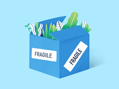 Box of Plants bright design drawing flat flowers grain illustration leaves photoshop plants procreate texture texture brushes texture pack vector