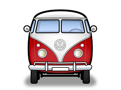 VW Transporter bus car icon illustrator volkswagen