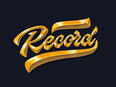 golden Record calligraphy customtype gold golden handlettering handwritten lettering logo logotype record type typemate typography