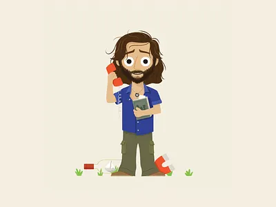 Desmond book character character design desmond illustration lost magnet phone ship