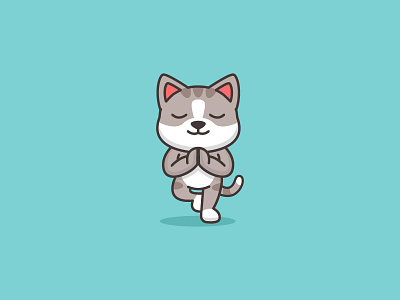 Yoga Cat cat cute logo logodesign vector yoga yoga pose