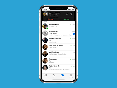 Winner Case in Telegram Design Contest calls interface product subtitles telegram ui ux