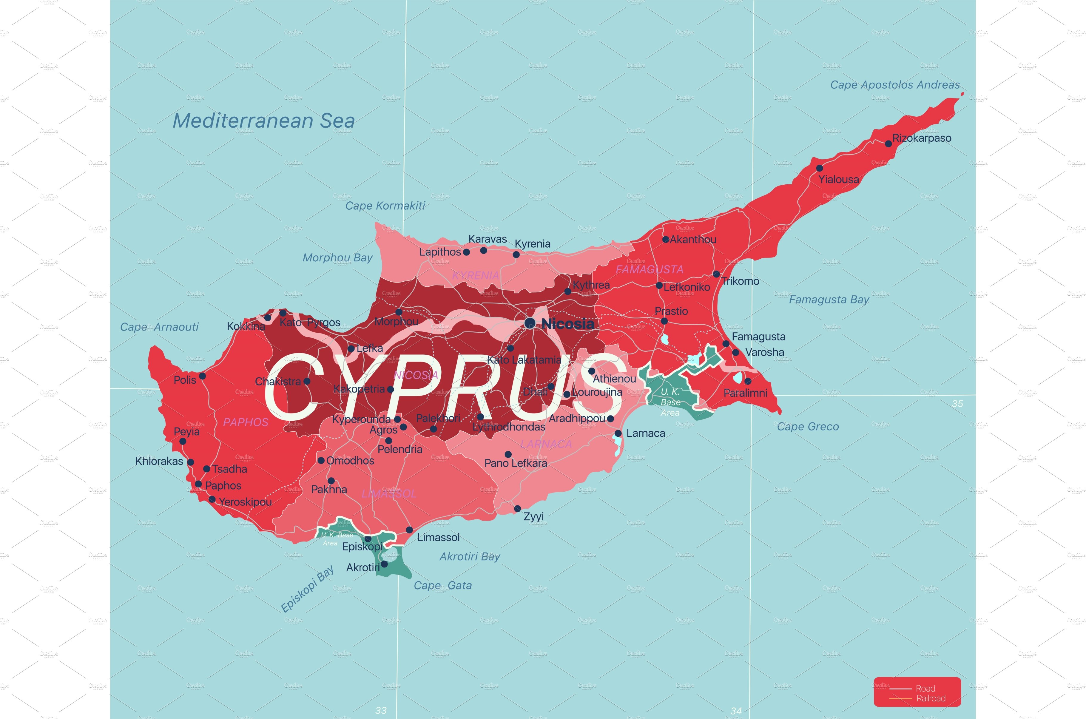 Cyprus Country Detailed Editable Map By Ruslan On Dribbble   Original 714e0b3170b89dacdf9a682d6fc1d762 