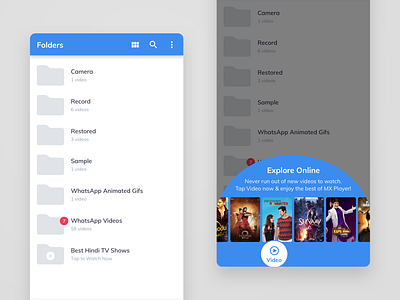 MX Player – Videos android app design bollywood streaming app streaming service ui video player