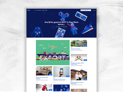 eBay News Site brand branding design ebay ebay design graphic design mobile news news website typography web website