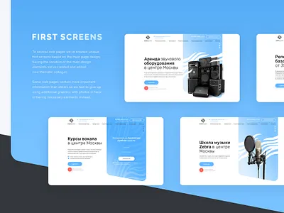 First screens for ZEBRA AUDIO website design first screen gladkovcompany landing landingpage music ui ux web web design website