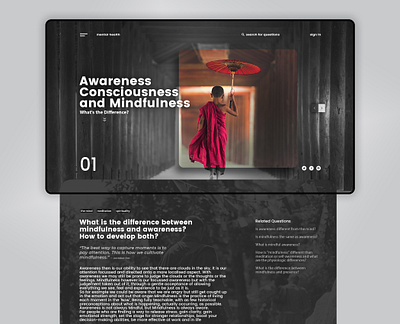 MINDFULNESS | Landing Page concept creative design interface landing page concept mental health typogaphy ui uiux ux web webdesign