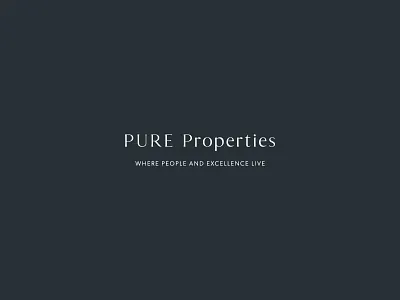 PURE Properties Logo Design branding design icon logo property management san serif serif timeless logo design typography vector watermark