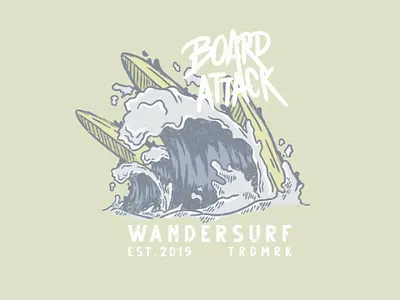 Board Attack surf beach logo branding brand