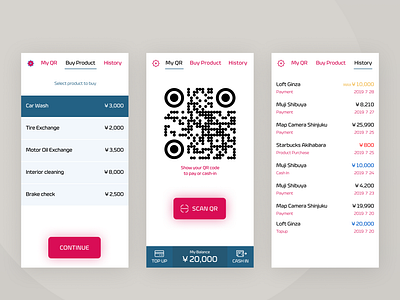 QR code payment app app bank buy code design japan japanese list menu mobile pay payment purchase qr qr code qrcode scan transaction ui yen