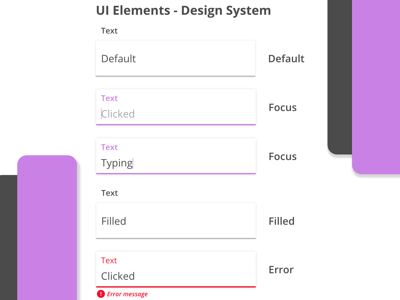 Text Inputs - UI Elements - Design System by Kristin on Dribbble image.