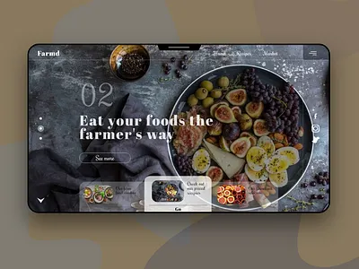 FARMD - A 'farm foods' service site design branding design flat food service typography ui uiux website website design