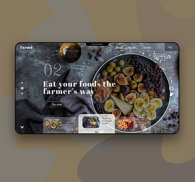 FARMD - A 'farm foods' service site design branding design flat food service typography ui uiux website website design