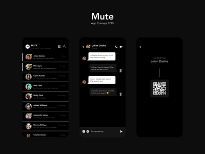 Mute app clean design flat ios message app messages mobile typography ui ux