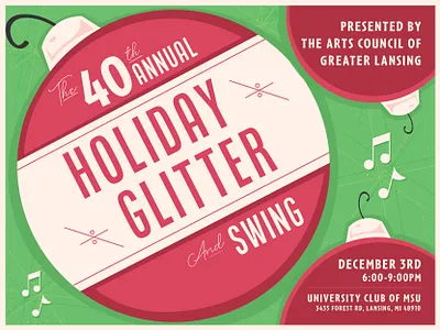 Holiday Glitter 2019 color design event flyer geometric green holiday holiday card illustration illustrator logo poster print red