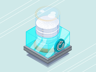 Stockage cloud cloud computing database design illustration isometric isometry ui vector