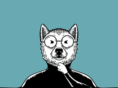 Misfit Inktober2019 2d apple dog illustration inktober inktober2019 misfit stevejobs vector
