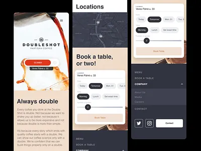 Doubleshot Coffe house redesign branding coffee coffeeshop design figma flat minimal ui ux vector web website