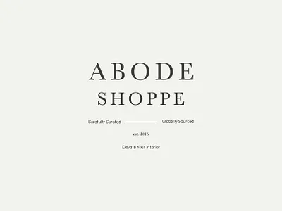 Abode Shoppe branding classic design home decor lockup logo shopping simple design sub marks typography