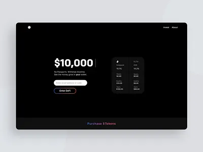 Earn Interest with Crypto! bitcoin blockchain clean ui crypto cryptocurrency decentralized defi digital currency ethereum interest money tokens ui design ux design visual design webapp webdesign